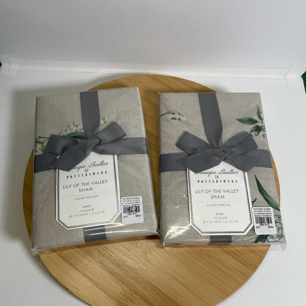 Pottery Barn Monique Lhuillier Lily of the Valley King Pillow Sham Set